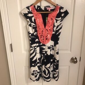 🌸 New With Tags 🌸 Blue/White/Coral Lily Pulitzer Dress XS